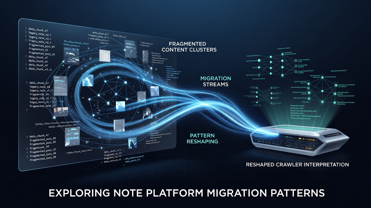 Exploring how note platform migration patterns reshape crawler interpretation of fragmented content clusters